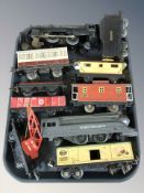 20th century tin plate locomotives and other rolling stock including Lionel.