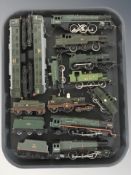 Various die cast locomotives and wagons including Triang.