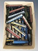 Assorted die cast locomotives and passenger cars including Hornby and Wren (one box)