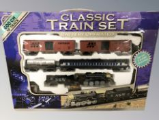 A battery operated classic train set.