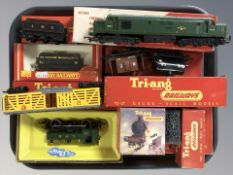 A group of Triang and Hornby OO gauge die cast locomotives, wagons, etc.