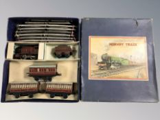 A Hornby tin plate No. 501 passenger set in box.