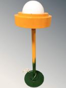 A Scandinavian enamelled metal floor lamp,