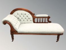 A Victorian style chaise longue,