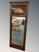 A late 19th century Continental inlaid mahogany pier glass mirror,