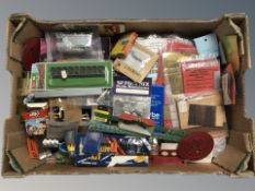 Assorted model building components, tools and materials, etc.