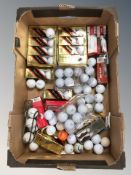 A quantity of golf balls.