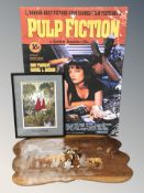 A reproduction Pulp Fiction wall canvas, 80 cm x 60 cm,