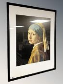 After Vermeer, Girl with a Pearl Earring, colour print, 42 cm x 51 cm.