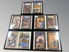 A set of five Persian style prints, each 31 cm x 21 cm.