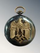 An unusual Longines pocket watch, enamel dial, serial number 3827290, circa 1920,