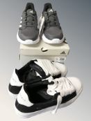 A pair of New Adidas trainers, size 5 1/2, and a further pair Numeris trainers, size 42.