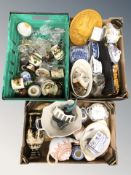 A large quantity of ceramics, drinking glasses, tea pots, figures, etc.