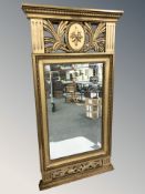 A 20th century gilt pier glass mirror, 74 cm x 38 cm.