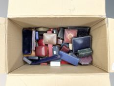 Approximately 80 antique jewellery boxes,