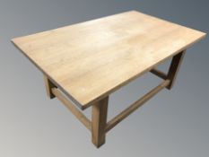 A Danish oak rectangular coffee table, 130 cm x 80 cm x 56 cm.