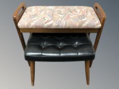 Two 20th century Scandinavian teak stools.