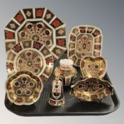 A group of Royal Crown Derby Old Imari porcelain including octagonal plate, diameter 22 cm,