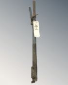 A railway track switching lever,