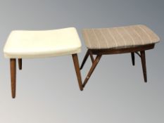 Two 20th century Scandinavian teak footstools