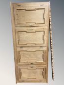 A Danish blond oak four door cabinet (as found)