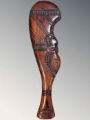 A Maori Patu hardwood war club, 20th century,