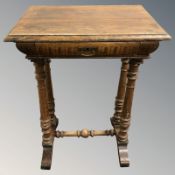 A 19th century oak occasional table fitted a drawer,