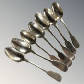 Seven various silver teaspoons CONDITION REPORT: 153g