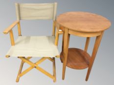 A director's chair, an occasional table, a stool and a child's chair.
