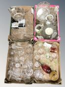 A large quantity of 20th century drinking glasses, grapefruit dishes, kitchen wares, etc.