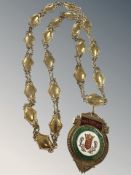 A silver-gilt and enamel Lancashire Football Association President's chain of office,