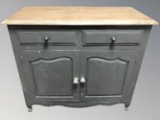 A French style painted sideboard, 105 cm W x 49 cm D x 93 cm H.