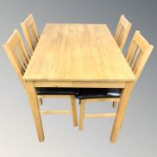 A modern oak dining table, 120 cm x 75 cm x 75 cm,