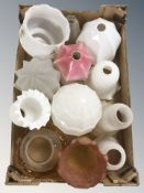 A group of early 20th century oil / table lamp shades.