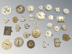 Wristwatch movements including Omega, Longines,