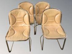 Four Scandinavian gilt metal dining chairs