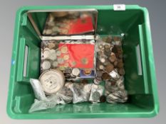 A large quantity of Victorian and later coins, crowns,