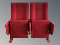 A pair of vintage cinema seats, width 118 cm.