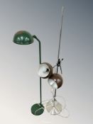 Two continental metal standard lamps.