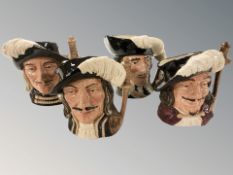 A set of four Royal Doulton The Four Musketeers character jugs.