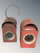 A Kenyons railway lamp and another similar lamp.