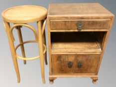 An Art Deco oak bedside stand, height 72 cm,