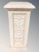 A reconstituted stone garden pedestal,