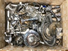 EPNS wares including candelabra, swing handled basket, tea wares, cutlery, etc.