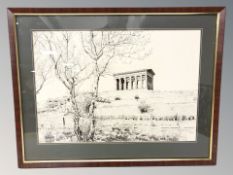 After Mike Johnson : Penshaw Monument, monochrome etching, signed in pencil and numbered 80 of 500,