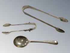 A pair of Victorian silver sugar tongs, London marks,