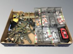 A group of die cast military aircraft, modern Italian die cast Formula 1 cars, etc.
