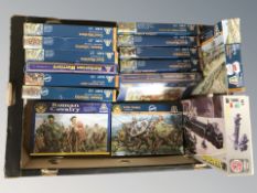A group of Italeri and Airfix tabletop miniatures including Roman legions, Celts, Gallic warriors,