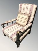 A late Victorian mahogany armchair.