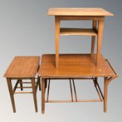 Three Scandinavian teak tables,